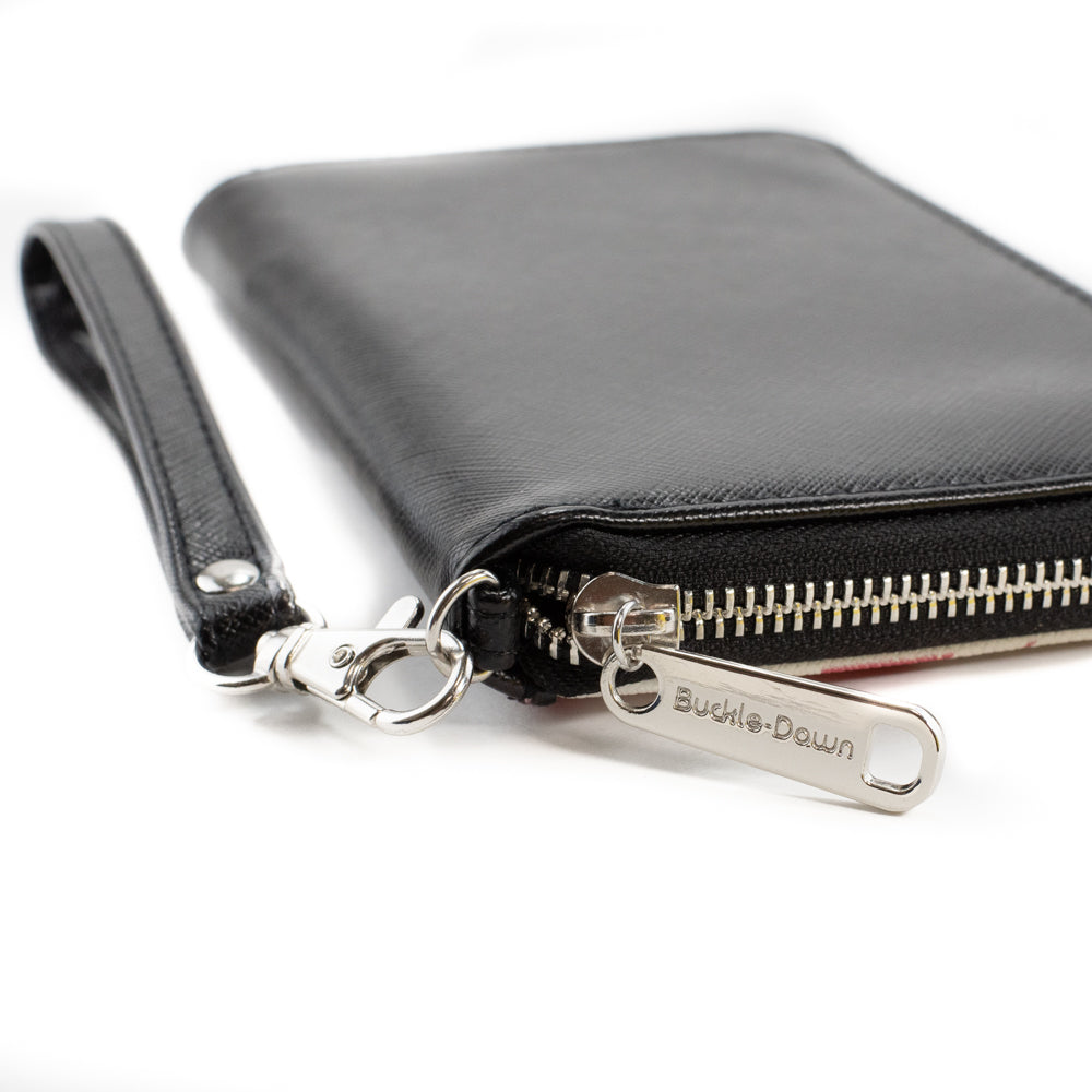 PU Zip Around Wallet Rectangle - BARQ'S OLD TYME ROOT BEER Barrels Logo Gray Clutch Zip Around Wallets Coca-Cola