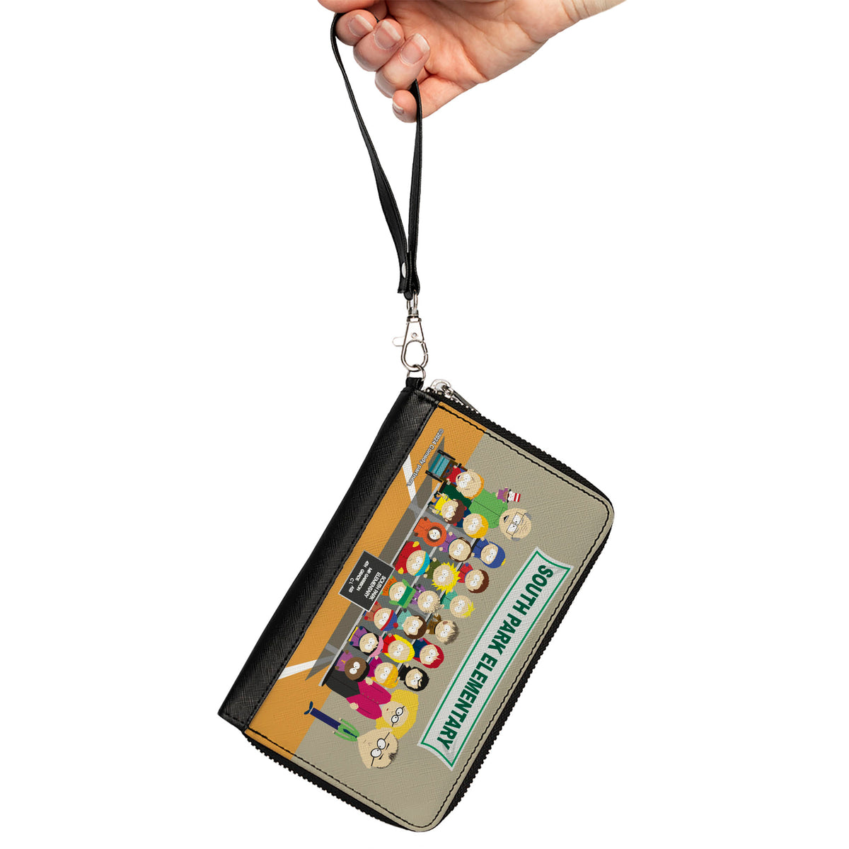 PU Zip Around Wallet Rectangle - SOUTH PARK ELEMENTARY 4th Grade Class Picture Clutch Zip Around Wallets South Park