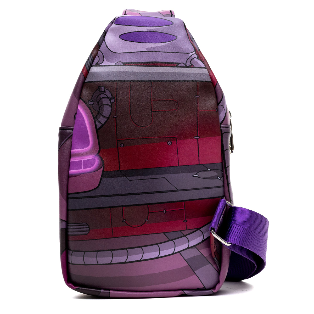 Nickelodeon Vegan Leather Crossbody Sling Bag with Adjustable Straps, Invader Zim Laughing Pose Applique Crossbody Bags Nickelodeon   