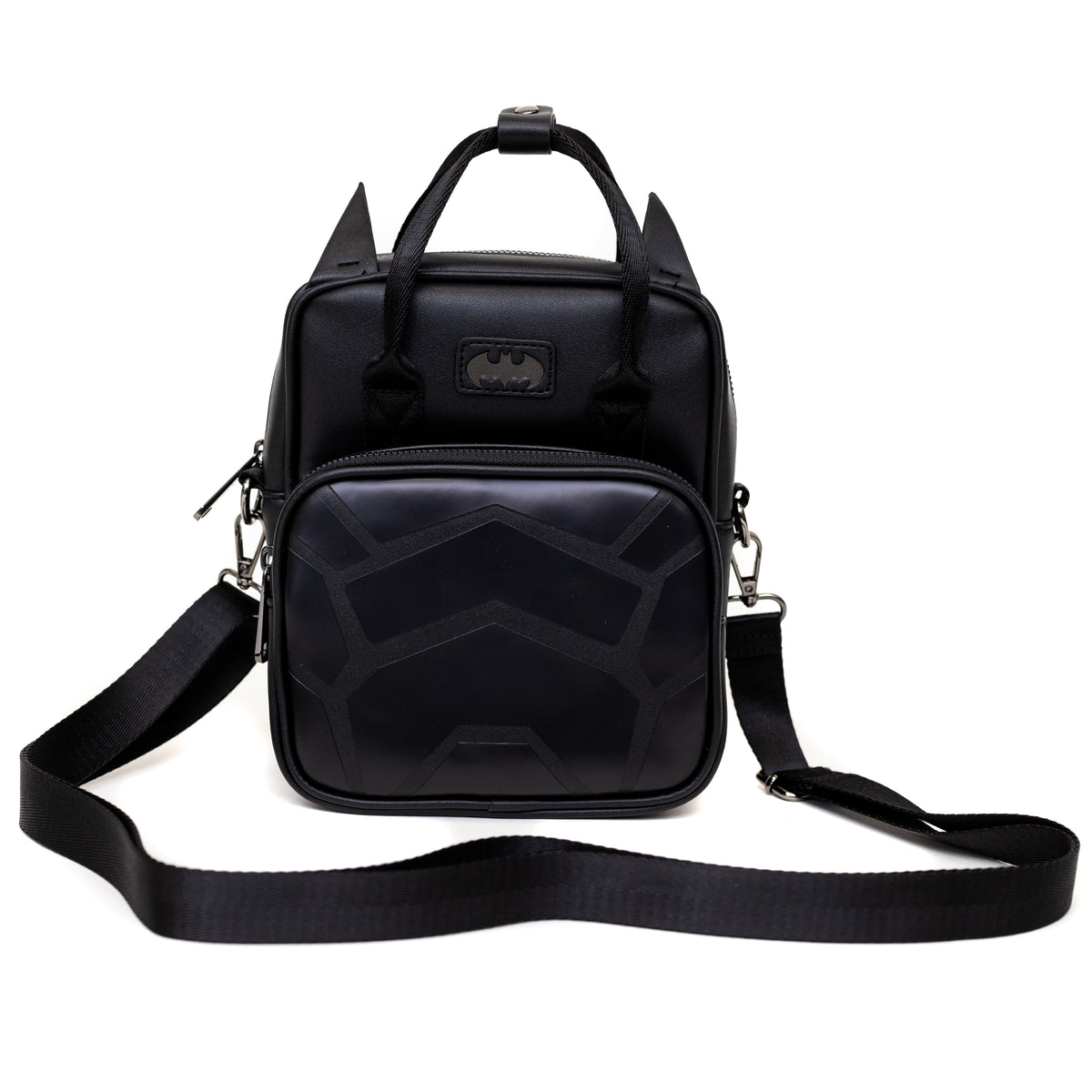 DC Comics Bag, Cross Body, Batman Embossed Armor Texture Black, Vegan Leather Crossbody Bags DC Comics   