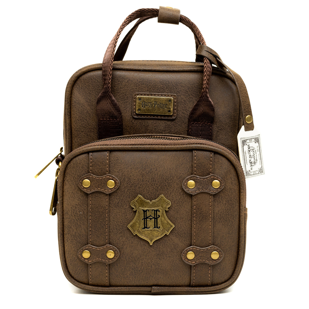 The Wizarding World of Harry Potter Bag, Cross Body, Harry Potter Hogwarts School of Witchcraft and Wizardry Brown, Vegan Leather Crossbody Bags Harry Potter
