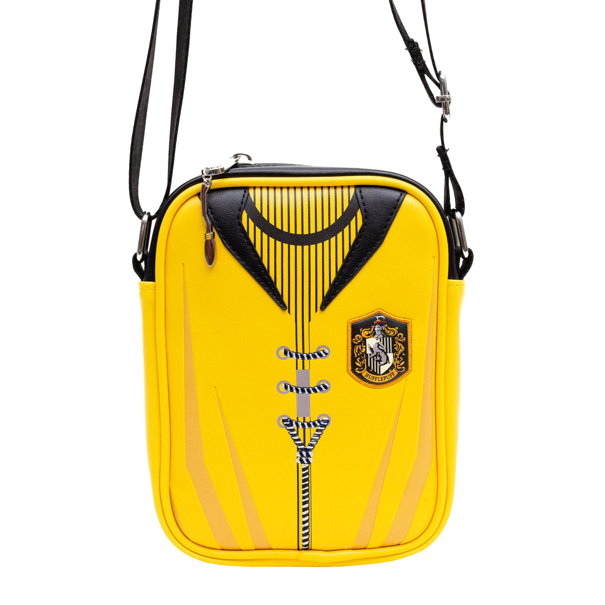 The Wizarding World of Harry Potter Vegan Leather Crossbody Bag with Adjustable Straps, Hogwarts Hufflepuff Quidditch Uniform Crossbody Bags Harry Potter