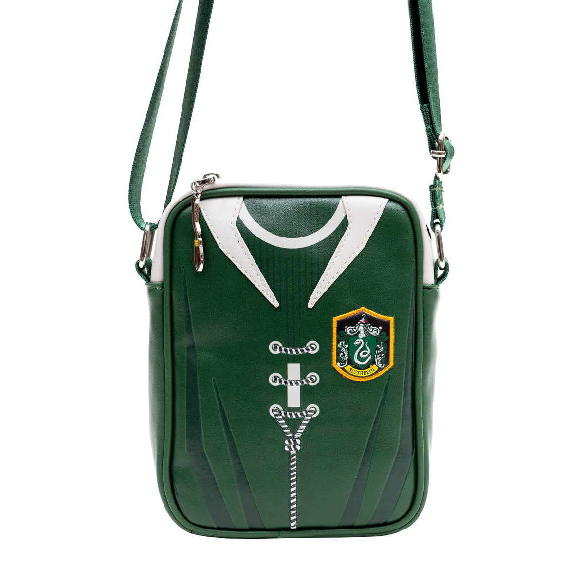 The Wizarding World of Harry Potter Vegan Leather Crossbody Bag with Adjustable Straps, Hogwarts Slytherin Quidditch Uniform Green Crossbody Bags Harry Potter