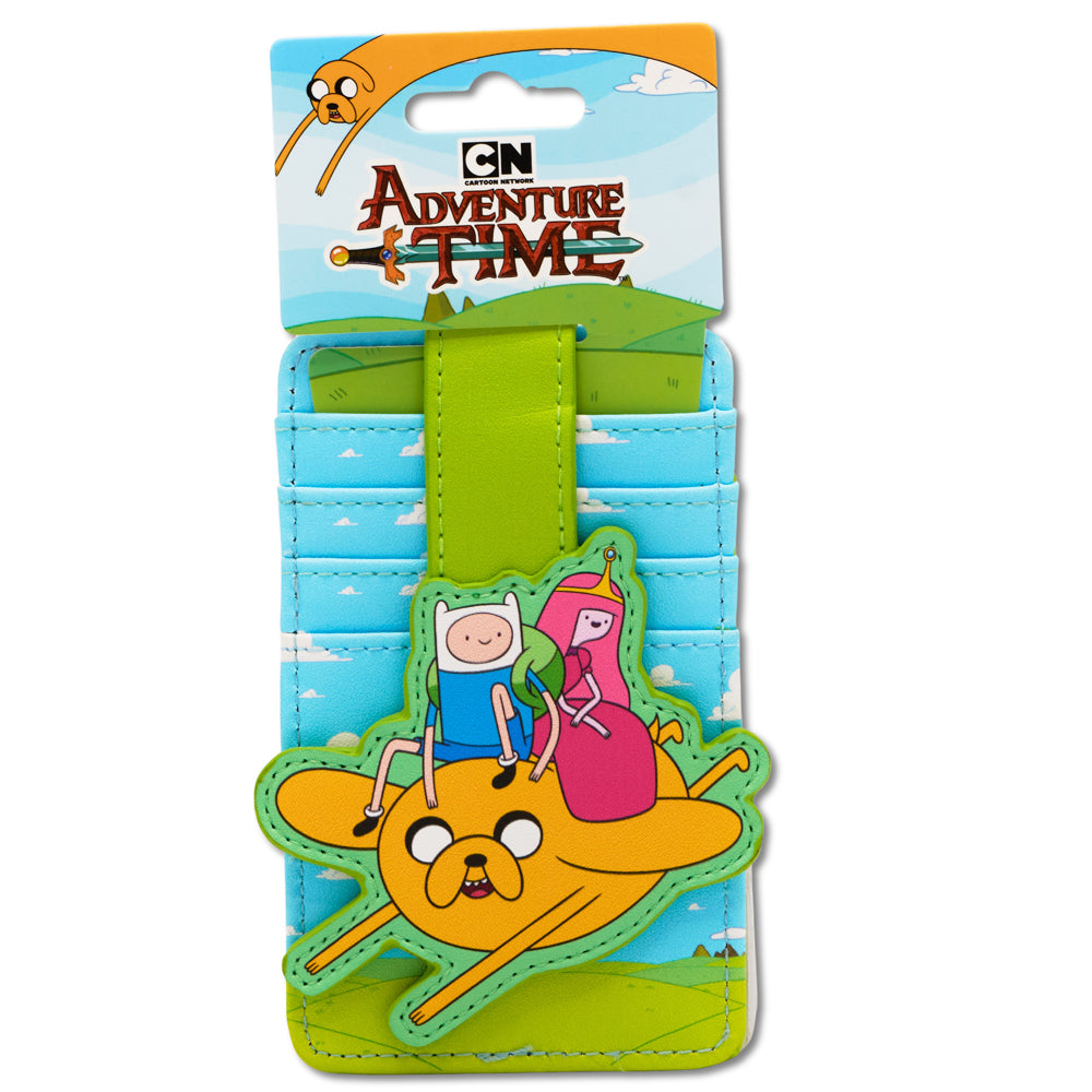 Adventure Time Wallet, Character Wallet ID Card Holder, Adventure Time Three Character Pose, Vegan Leather Mini ID Wallets Adventure Time