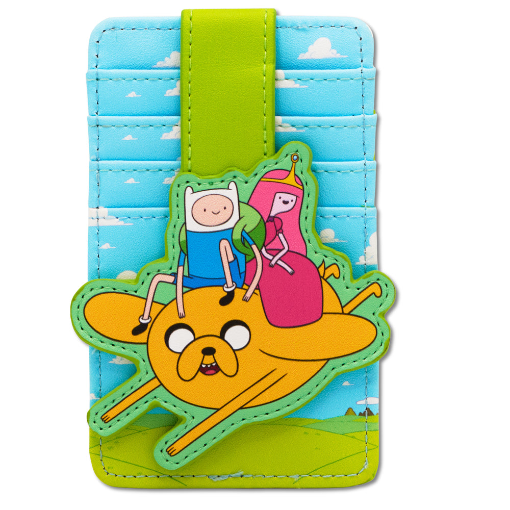 Adventure Time Wallet, Character Wallet ID Card Holder, Adventure Time Three Character Pose, Vegan Leather Mini ID Wallets Adventure Time