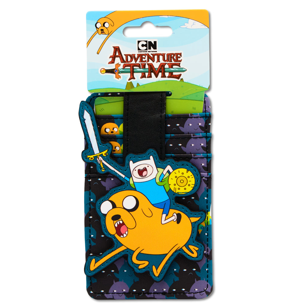Adventure Time Wallet, Character Wallet ID Card Holder, Adventure Time Jake and Finn Action Pose, Vegan Leather Mini ID Wallets Adventure Time