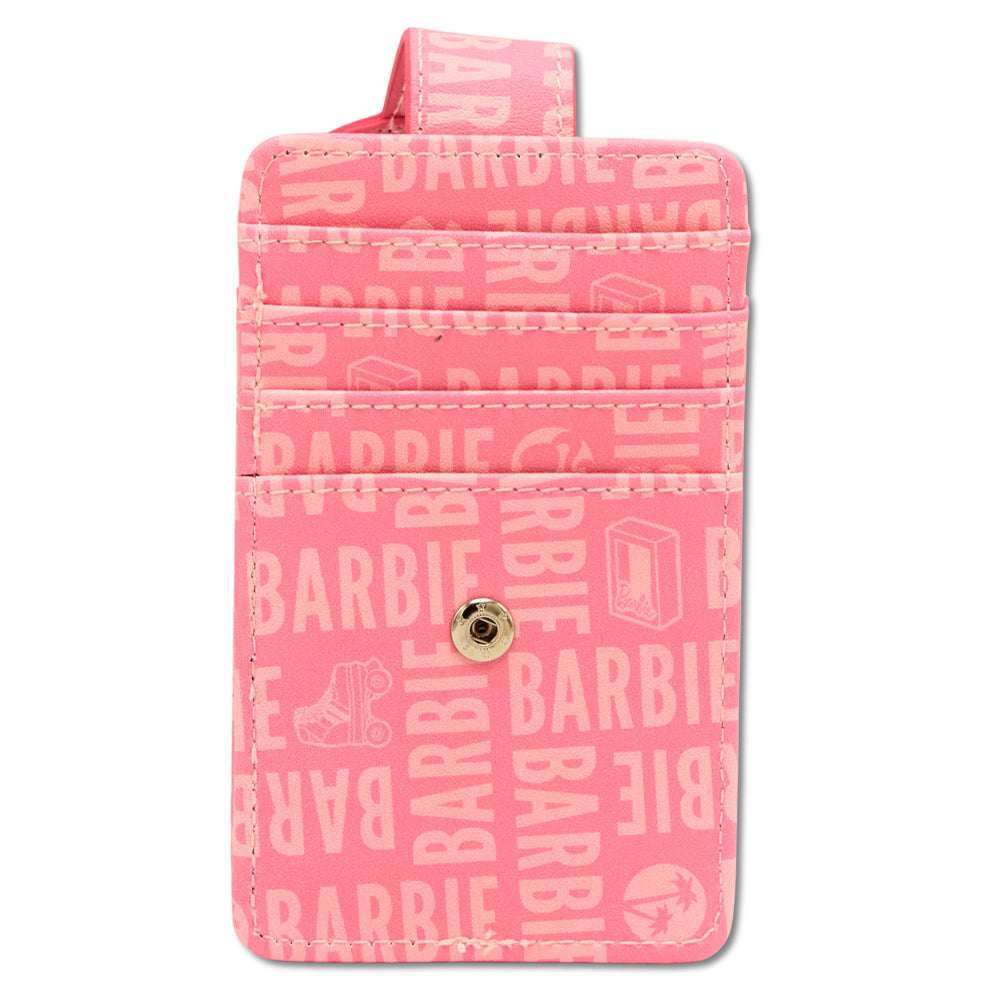 Mattel Wallet, Character Wallet ID Card Holder, Barbie Ponytail Silhouette Pinks, Vegan Leather Mini ID Wallets Barbie