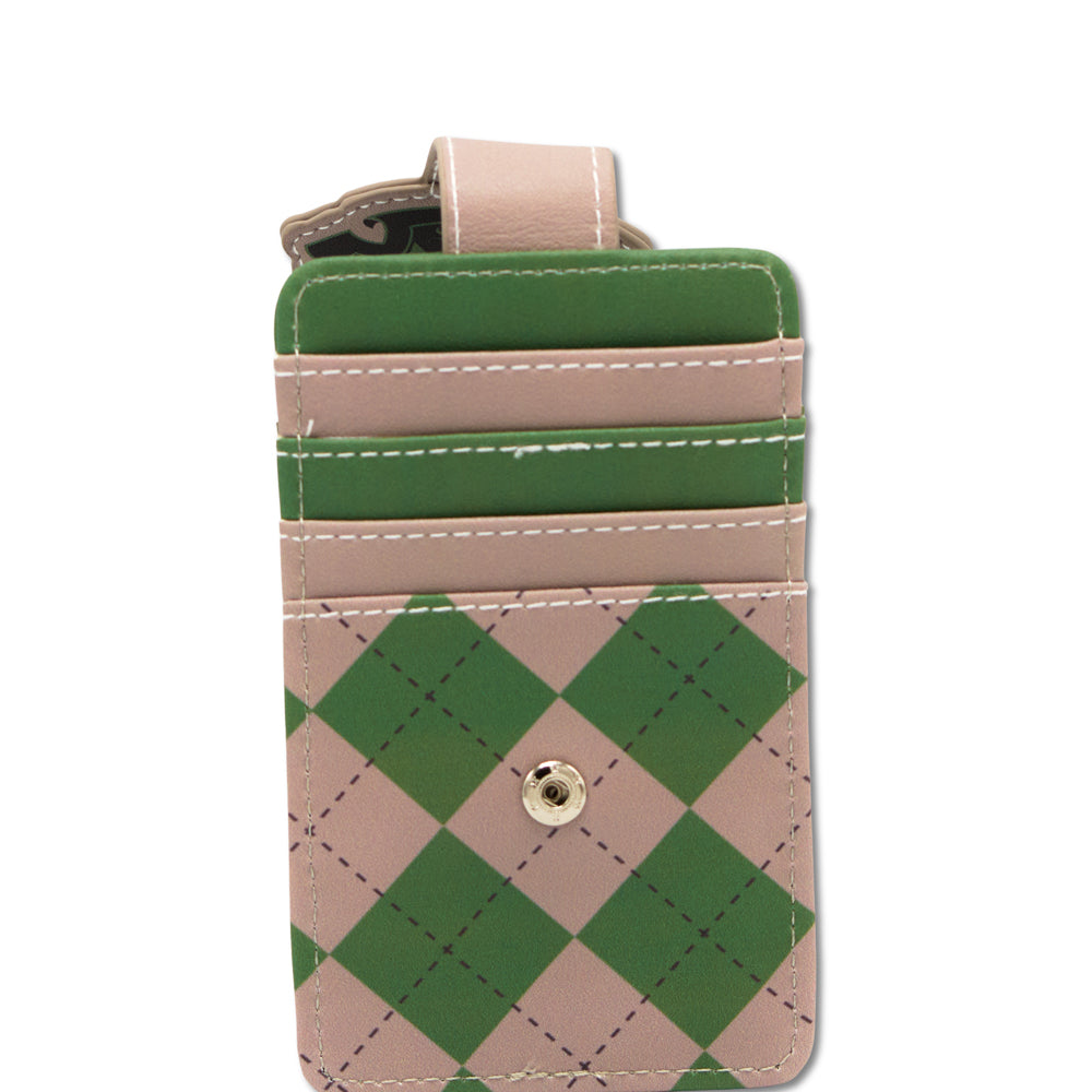 Harry Potter Wallet, Character Wallet ID Card Holder, Harry Potter Slytherin Crest Gray/Green, Vegan Leather Mini ID Wallets Harry Potter