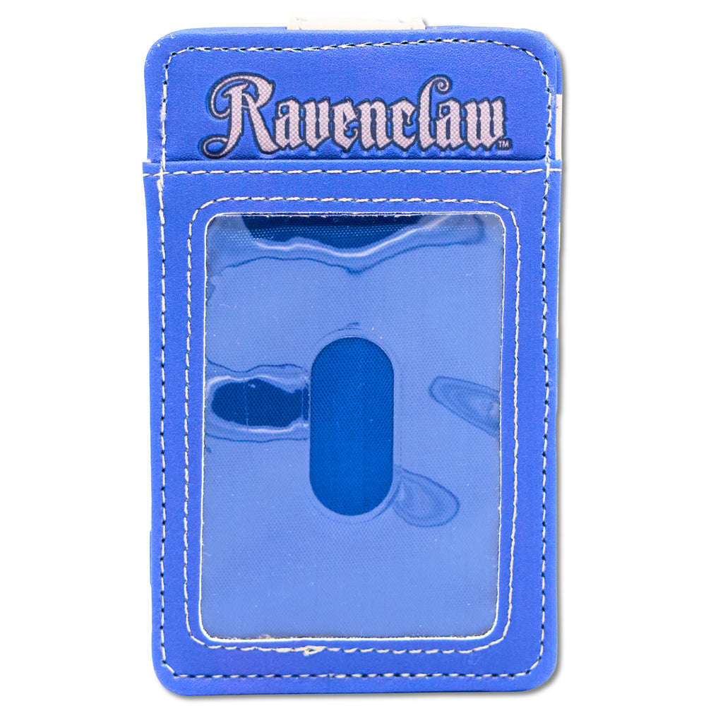 Harry Potter Wallet, Character Wallet ID Card Holder, Harry Potter Ravenclaw Crest Gray/Blue, Vegan Leather Mini ID Wallets Harry Potter