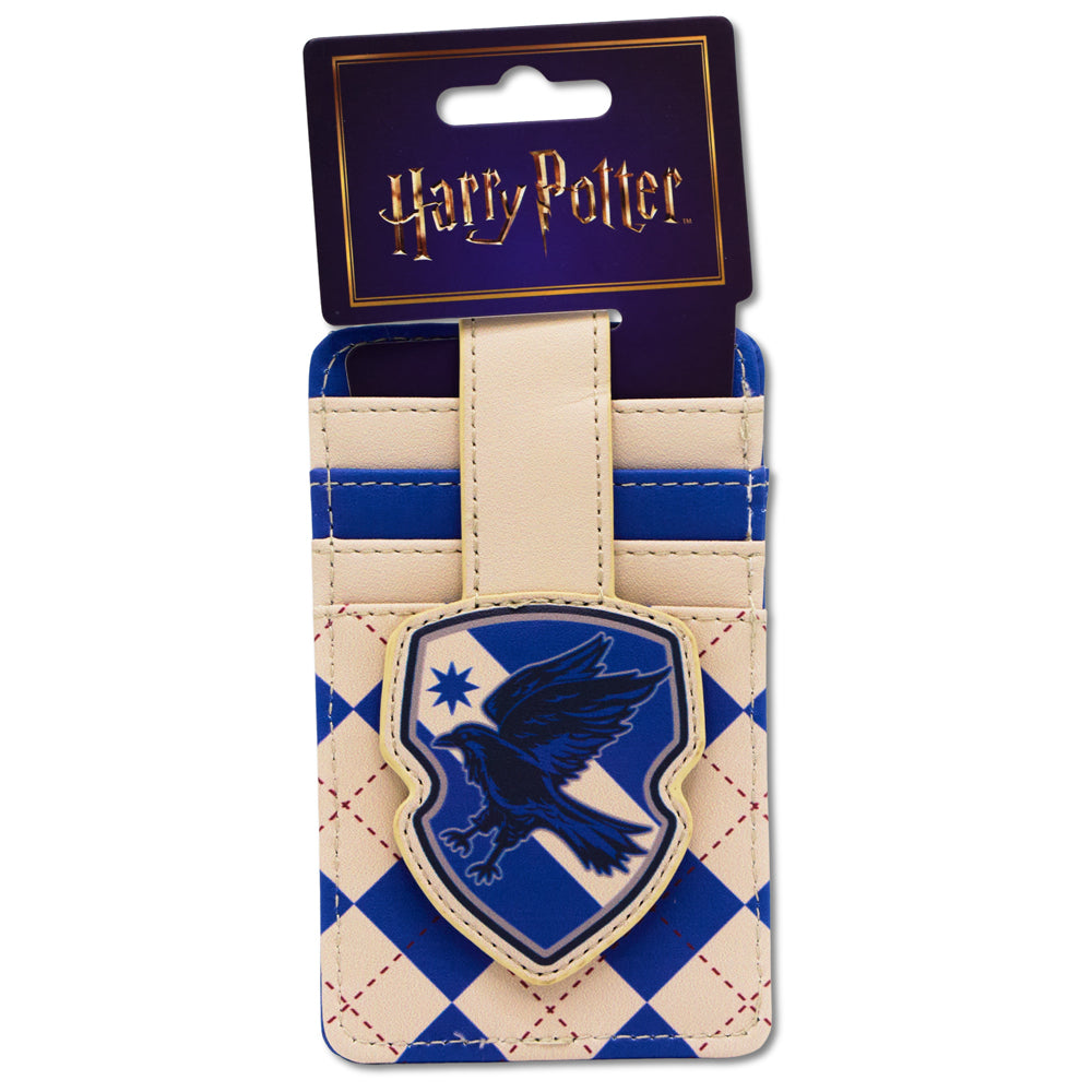 Harry Potter Wallet, Character Wallet ID Card Holder, Harry Potter Ravenclaw Crest Gray/Blue, Vegan Leather Mini ID Wallets Harry Potter