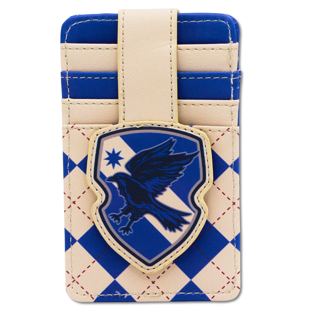 Harry Potter Wallet, Character Wallet ID Card Holder, Harry Potter Ravenclaw Crest Gray/Blue, Vegan Leather Mini ID Wallets Harry Potter