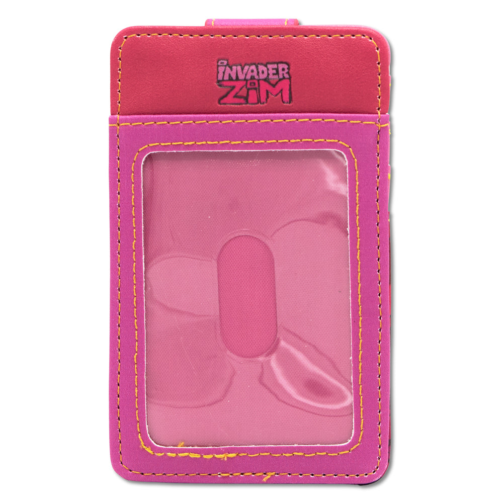 Invader Zim Wallet, Character Wallet ID Card Holder, Invader Zim and GIR Voot Runner Pose Pinks, Vegan Leather Mini ID Wallets Invader Zim
