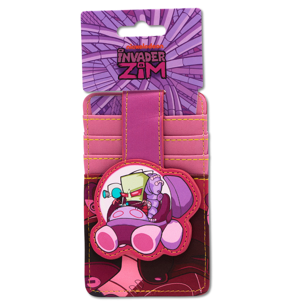 Invader Zim Wallet, Character Wallet ID Card Holder, Invader Zim and GIR Voot Runner Pose Pinks, Vegan Leather Mini ID Wallets Invader Zim