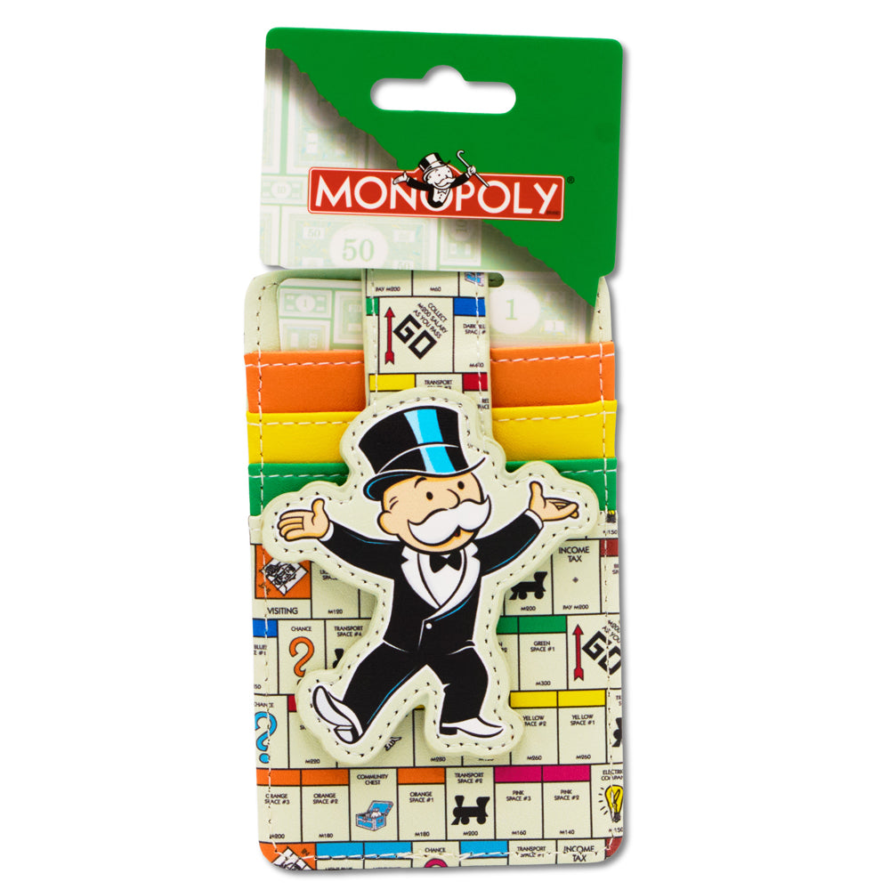 Monopoly Wallet, Character Wallet ID Card Holder, Mr. Monopoly Tap Pose, Vegan Leather Mini ID Wallets Monopoly