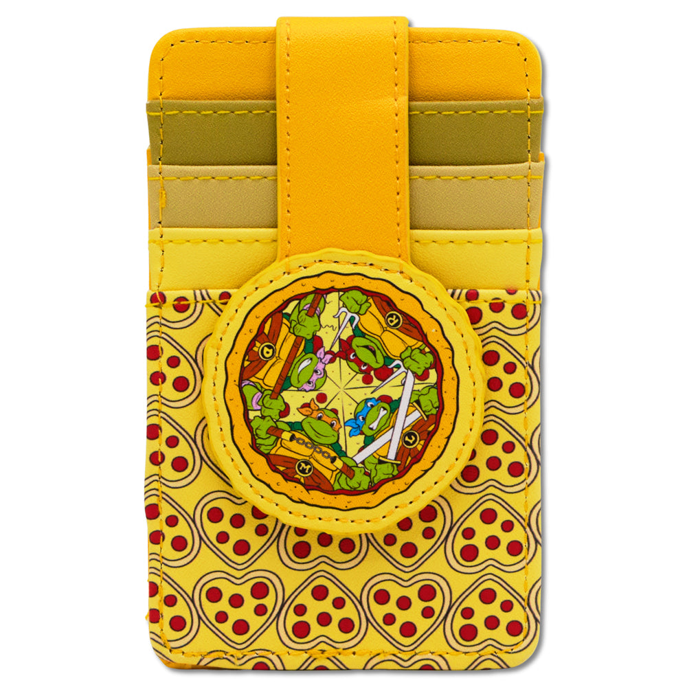 Teenage Mutant Ninja Turtles Wallet, Character Wallet ID Card Holder, Teenage Mutant Ninja Turtle Pizza Pose, Vegan Leather Mini ID Wallets Teenage Mutant Ninja Turtles