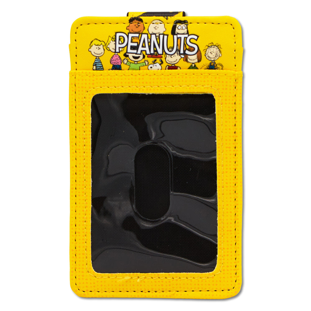 Peanuts Seven Character Group Pose ID Card Wallet – Fan Gear Vegan Leather Yellow Mini ID Wallets Peanuts