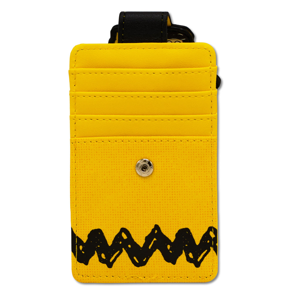 Peanuts Seven Character Group Pose ID Card Wallet – Fan Gear Vegan Leather Yellow Mini ID Wallets Peanuts