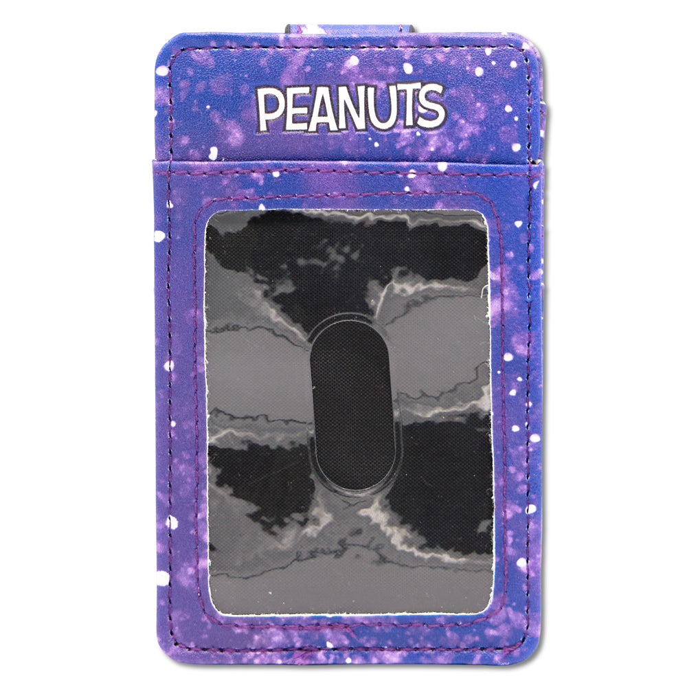 Astronaut Snoopy Poses ID Card Wallet – Peanuts Vegan Leather Blues Mini ID Wallets Peanuts