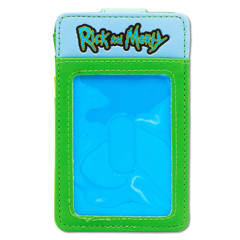 Rick and Morty Wallet, Character Wallet ID Card Holder, Rick and Morty Portal Gun Pose, Vegan Leather Mini ID Wallets Rick and Morty