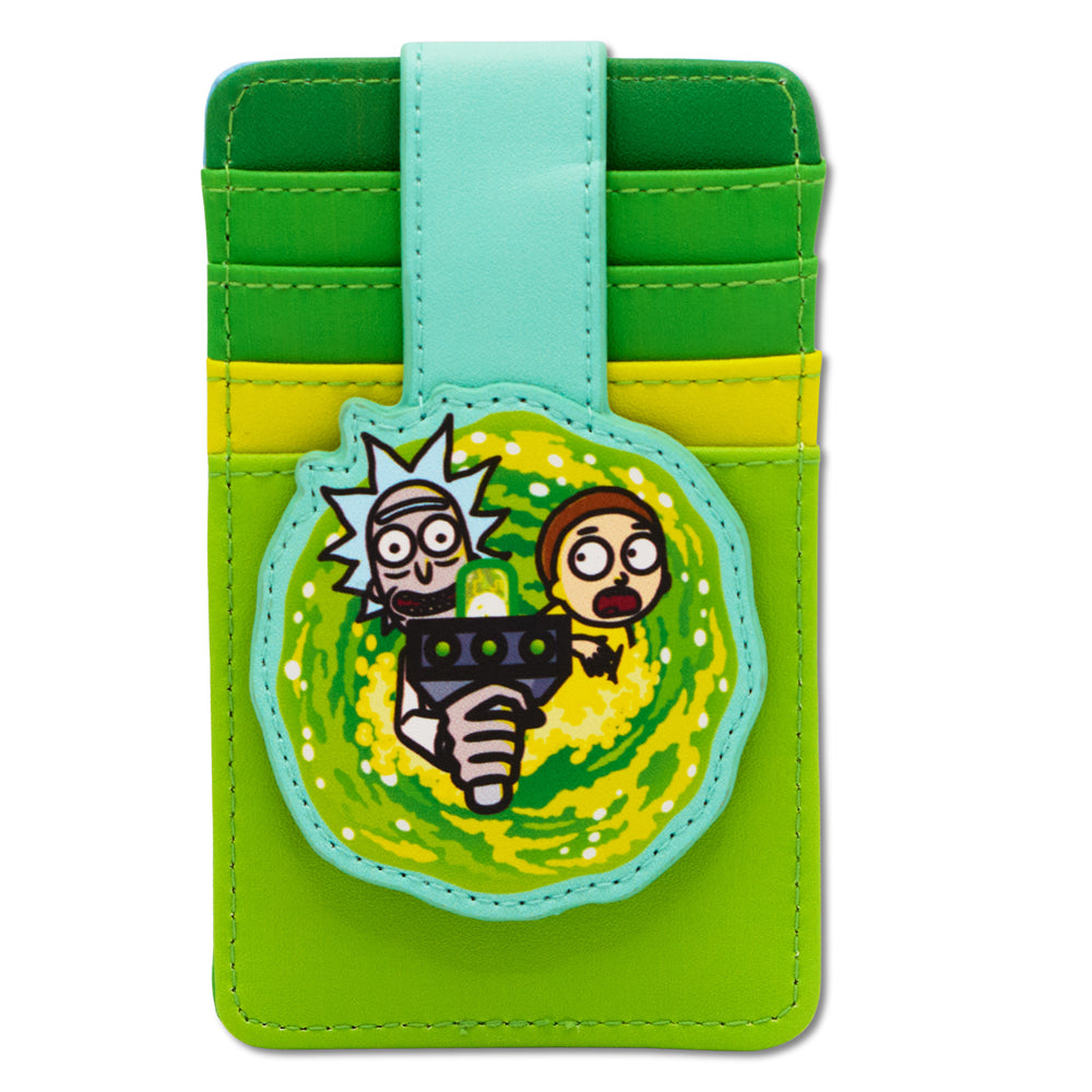 Rick and Morty Wallet, Character Wallet ID Card Holder, Rick and Morty Portal Gun Pose, Vegan Leather Mini ID Wallets Rick and Morty