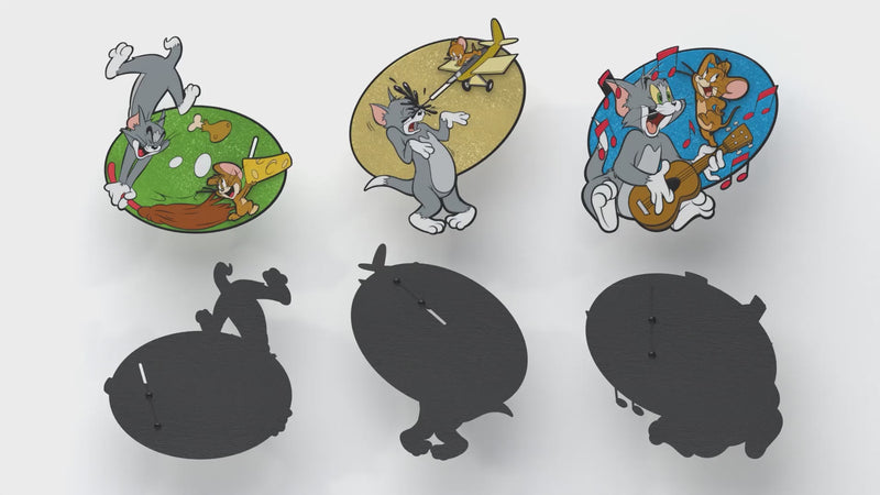 Tom and Jerry Interactive Mystery Enamel Pin Blind Box Series, Music, Jump Rope, Airplane, Cheese, Skateboard, or Chasing Blind Box Pins Hanna Barbera