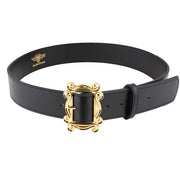 Friends Monica's Peephole Frame Gold Cast Buckle - Black PU Strap Belt Cast Buckle Belts Friends   