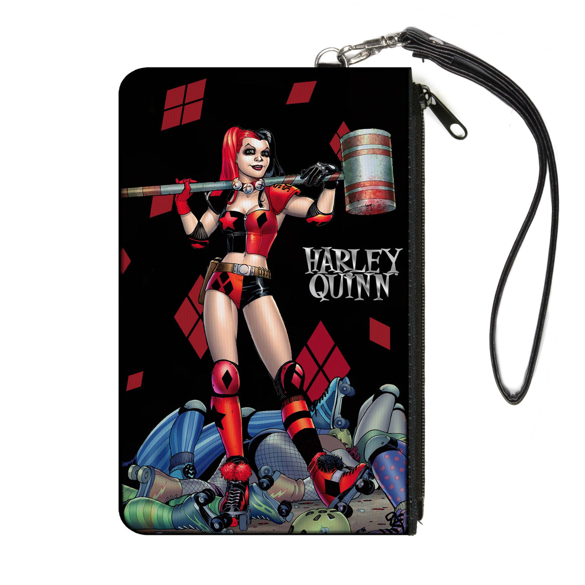 Canvas Zipper Wallet - SMALL - HARLEY QUINN Issue #1 Roller Derby Hammer Cover Pose Canvas Zipper Wallets DC Comics   
