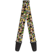 Guitar Strap - Looney Tunes 6-Character Stacked Collage4 Guitar Straps Looney Tunes   