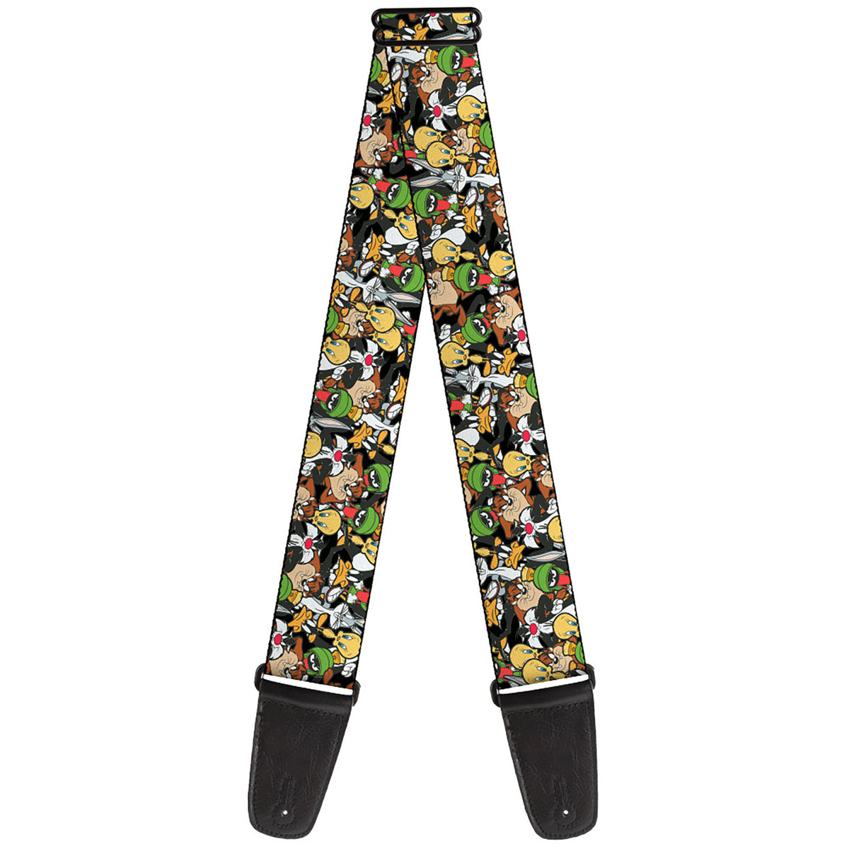 Guitar Strap - Looney Tunes 6-Character Stacked Collage4 Guitar Straps Looney Tunes   