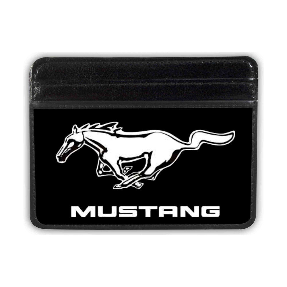 Weekend Wallet - Ford Mustang Black White Logo CENTERED Mini ID Wallets Ford   