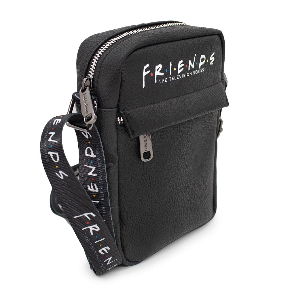 Women's Crossbody Wallet PU - FRIENDS Logo Black White Multi Color Crossbody Bags Friends   