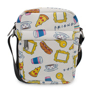 Women's Crossbody Wallet - Friends Television Show Icons Collage White Multi Color Crossbody Bags Friends   