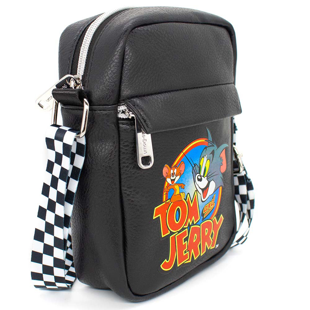 Women's Crossbody Wallet - Tom and Jerry Logo Pose Black Crossbody Bags Hanna Barbera