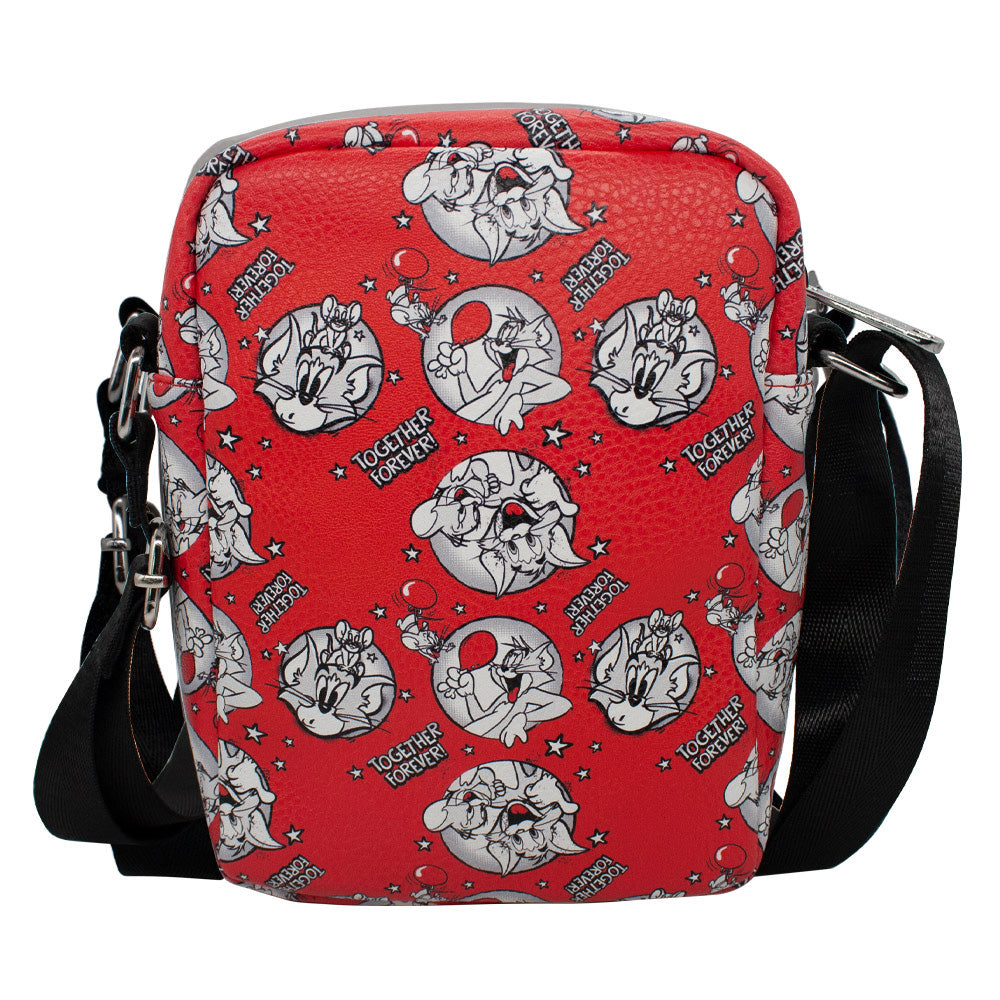 Women's Crossbody Wallet - Tom and Jerry TOGETHER FOREVER Poses Red Crossbody Bags Hanna Barbera
