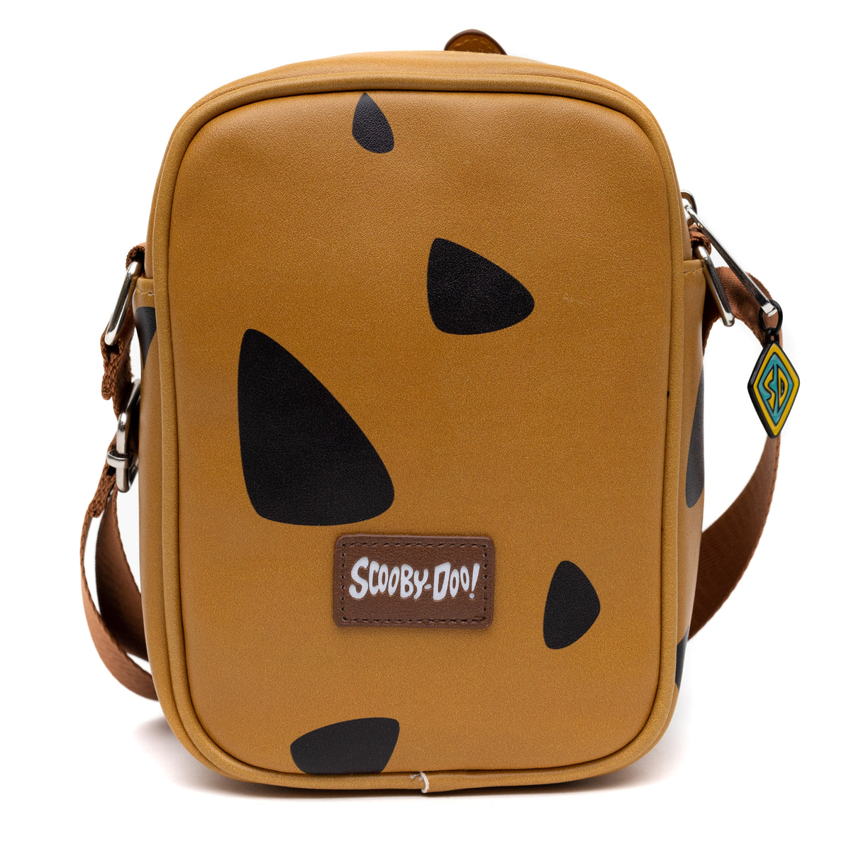 Scooby Doo Bag, Cross Body, Scooby Doo Smiling Face and Spots, Brown, Vegan Leather Crossbody Bags Hanna Barbera