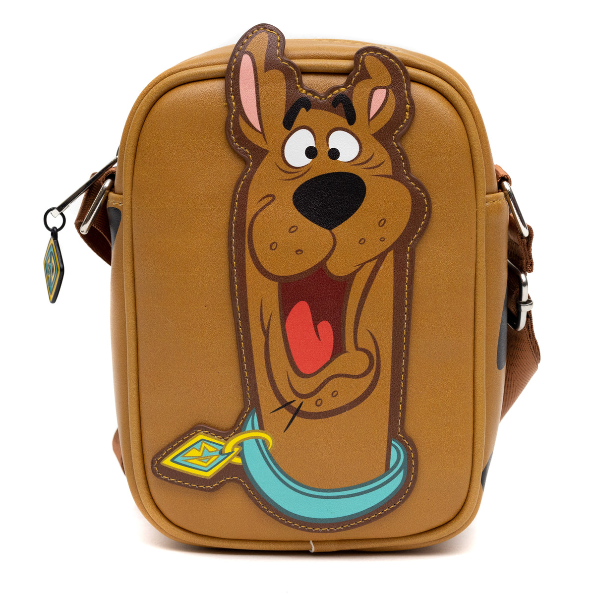 Scooby Doo Bag, Cross Body, Scooby Doo Smiling Face and Spots, Brown, Vegan Leather Crossbody Bags Hanna Barbera