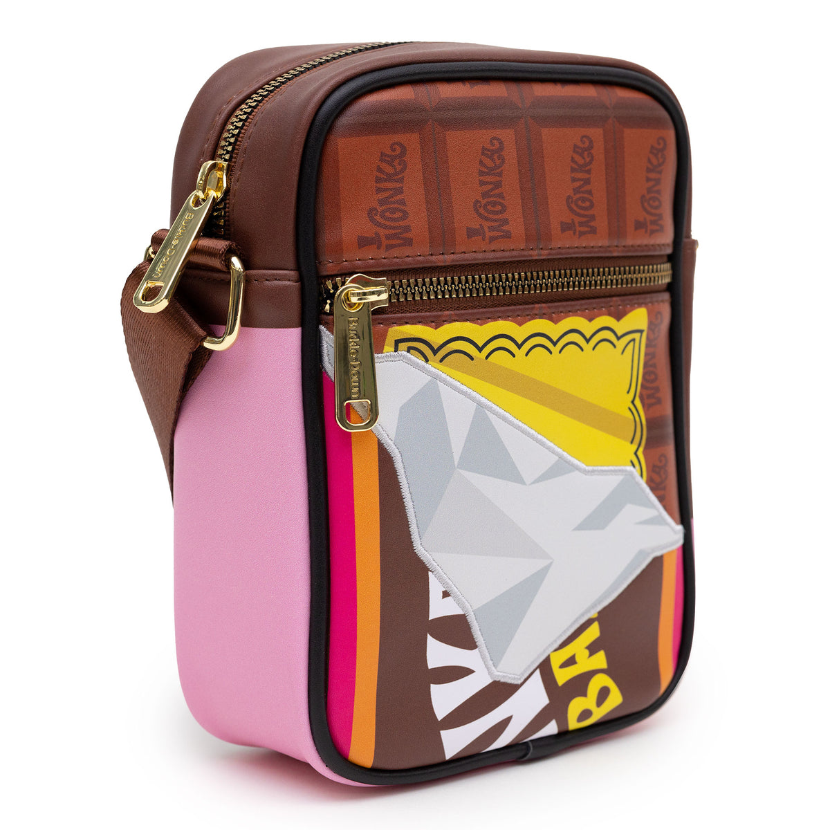 Willy Wonka Bag, Cross Body, Willy Wonka Unwrapped Wonka Bar with Golden Ticket, Vegan Leather Crossbody Bags Willy Wonka and the Chocolate Factory