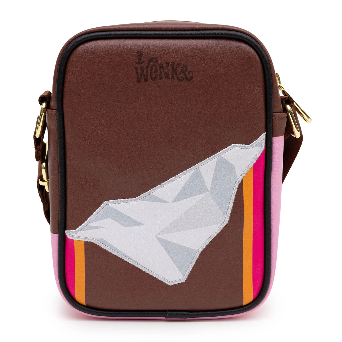 Willy Wonka Bag, Cross Body, Willy Wonka Unwrapped Wonka Bar with Golden Ticket, Vegan Leather Crossbody Bags Willy Wonka and the Chocolate Factory