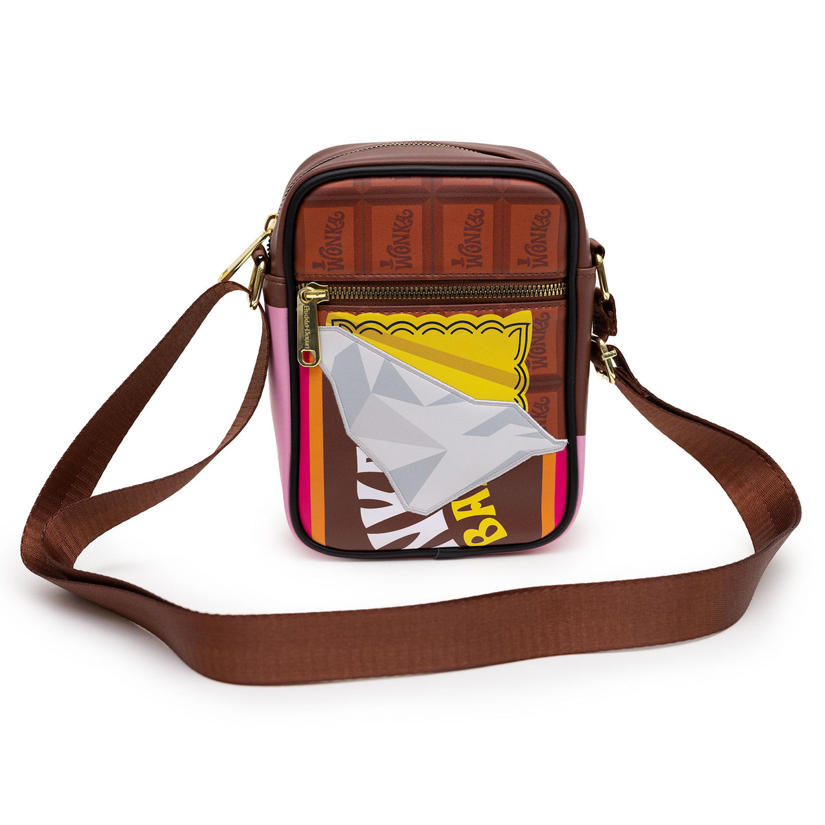 Willy Wonka Bag, Cross Body, Willy Wonka Unwrapped Wonka Bar with Golden Ticket, Vegan Leather Crossbody Bags Willy Wonka and the Chocolate Factory