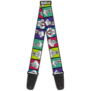 Guitar Strap - Bugs Bunny Expression Blocks Multi Color Guitar Straps Looney Tunes   