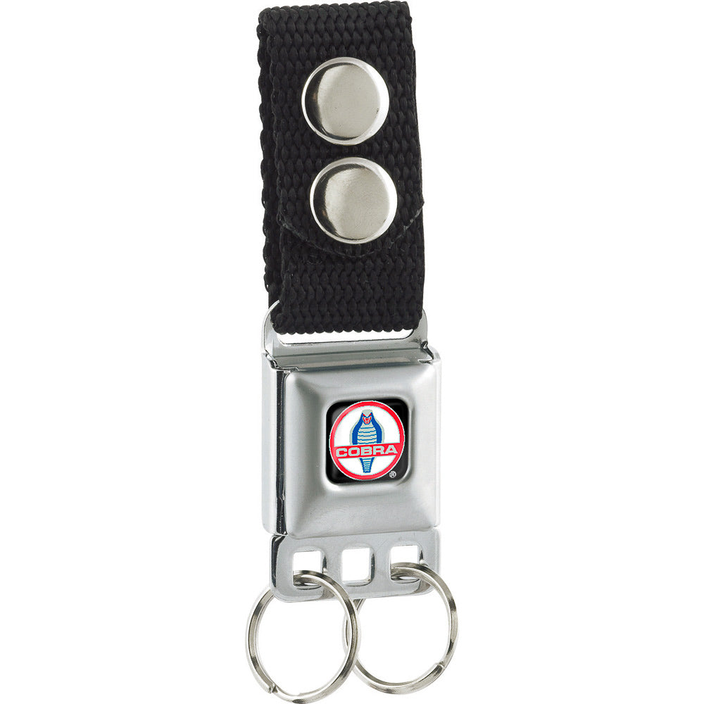 Keychain - Classic Mustang COBRA Logo Full Color Black Red White Gray Blue Keychains Ford   