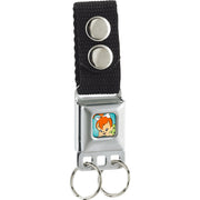 Keychain - Pebbles Pose Full Color Turquoise Keychains The Flintstones   