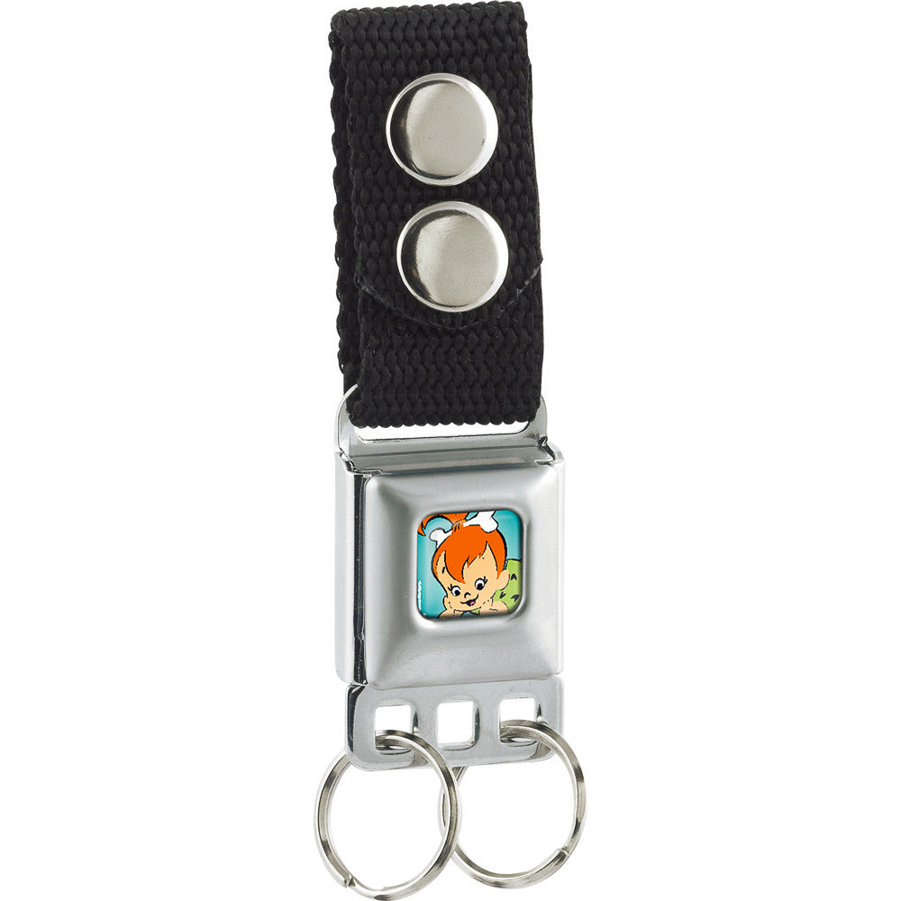 Keychain - Pebbles Pose Full Color Turquoise Keychains The Flintstones   