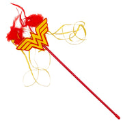 Cat Toy Wand - Wonder Woman Logo with Feather and Ribbons Cat Toys DC Comics   