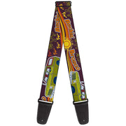 Guitar Strap - Vintage Ford Bronco-BUCKIN' BRONCO Wine Red Orange Green Guitar Straps Ford   