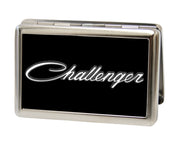 Business Card Holder - LARGE - CHALLENGER "3-D" Script FCG Black White Gray Metal ID Cases Dodge   