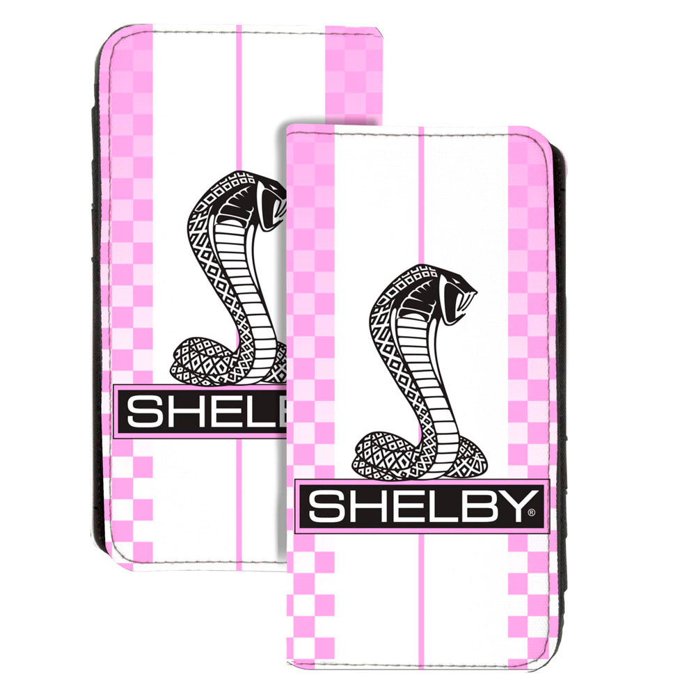 Canvas Snap Wallet - SHELBY Tiffany Box Checker Stripe White Pinks Black Canvas Snap Wallets Shelby