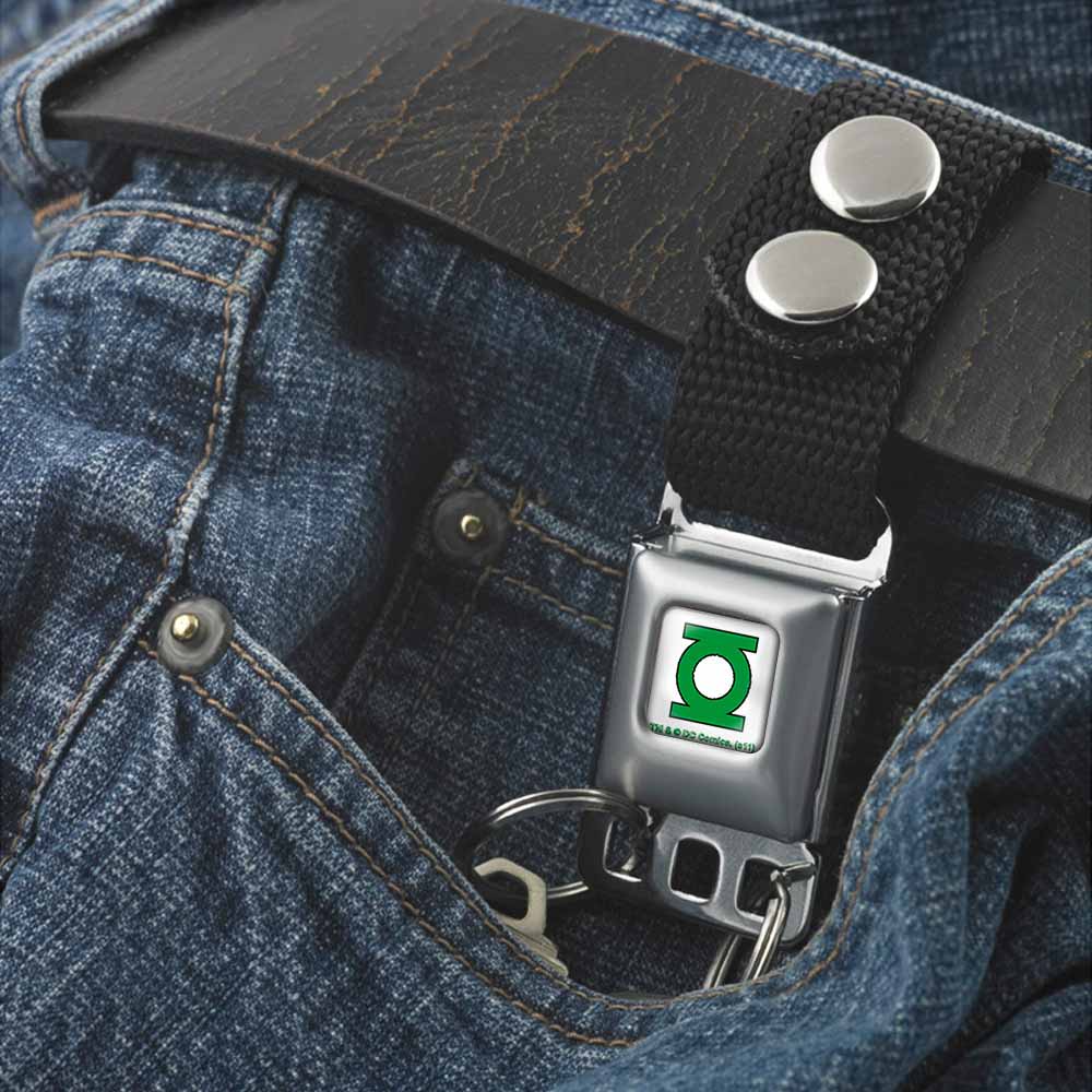 Keychain - Green Lantern Logo CLOSE-UP Full Color White Green Keychains DC Comics   