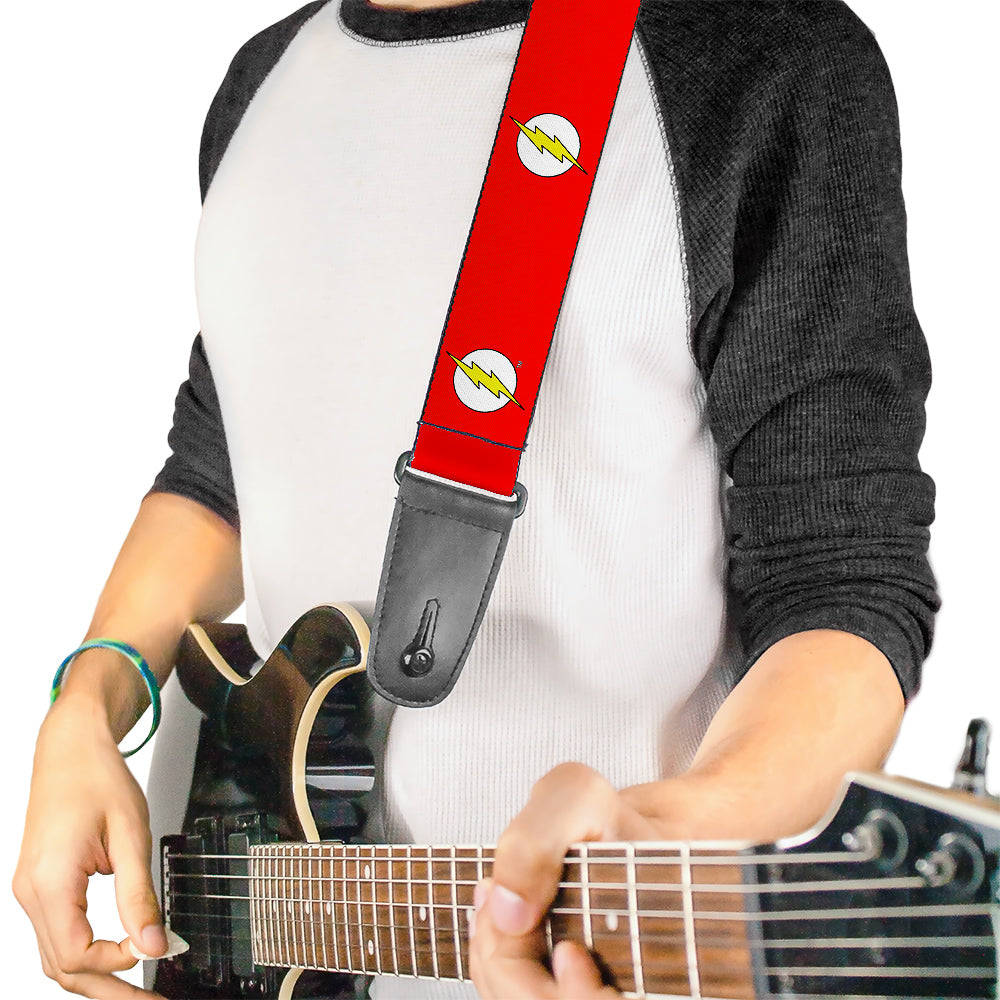 Guitar Strap - Flash Logo Red White Yellow Guitar Straps DC Comics   