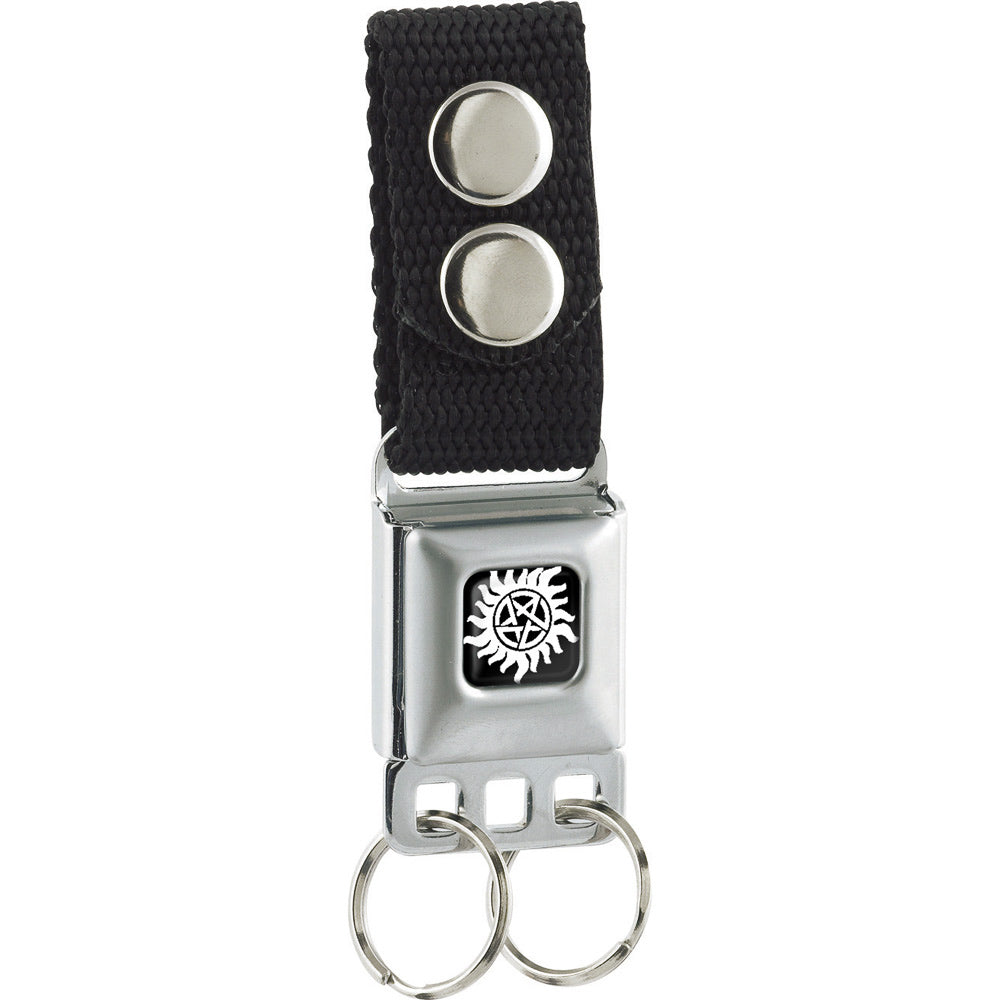 Keychain - Winchester Pentagram Black White Keychains Supernatural   
